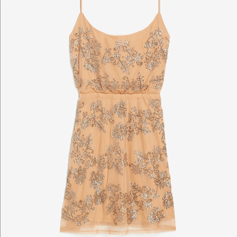 Sequin Embellished Cowl Neck Mini Dress